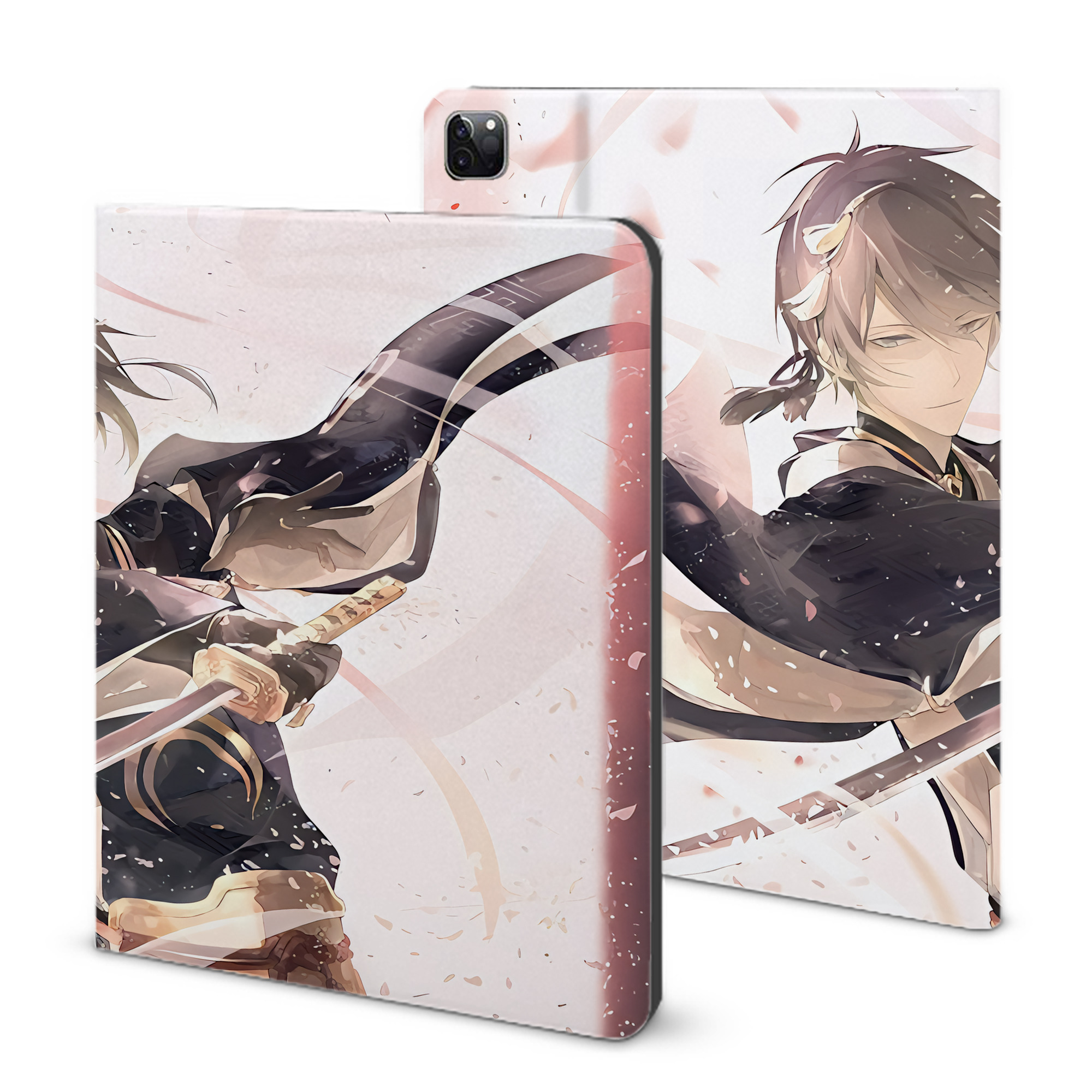 （画像用） 刀剣乱舞 Touken Ranbu IPad ケース ブック型 PUレザー TPU 耐衝撃 軽量 薄型 ペン収納なし 全面保護 IPad 各モデル対応